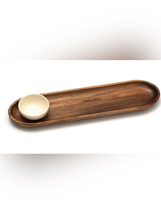 Lipper International Other - Lipper Acacia Wood Bread Cutting and Serving Tray with Dipping Bowl
